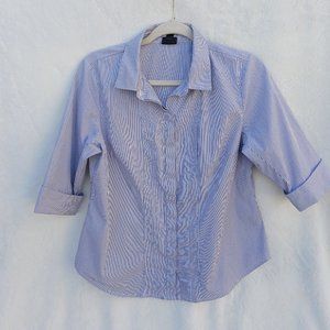 Worthington Striped Button Up Size Petite Large